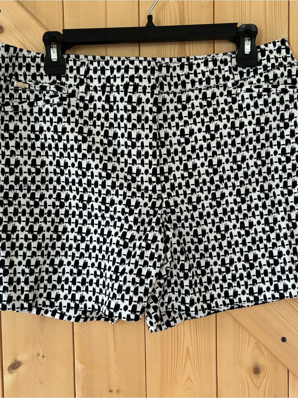 White House Black Market Black and White Geo Print Bermuda Shorts